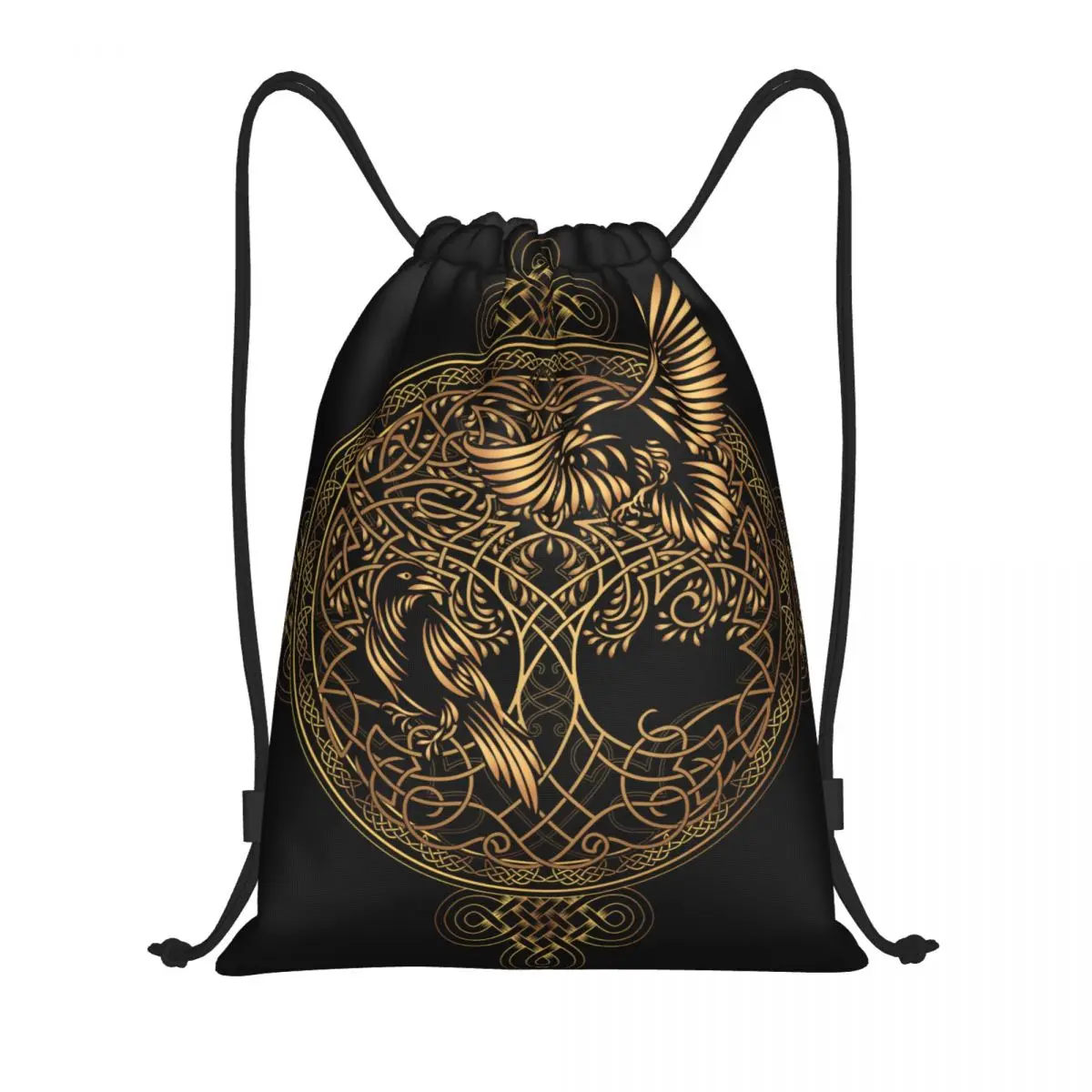 

Tree Of Life And Totem Bird Crow 3D Print Sports Equipment Bag Drawstring Bag Water Resistant Lightweight Gym