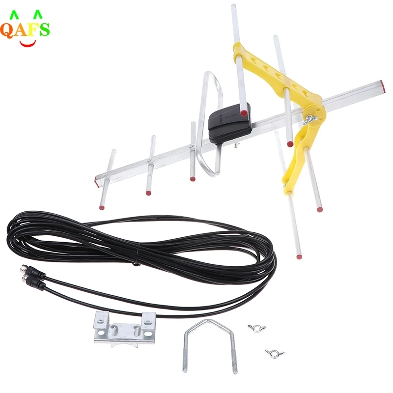 

1pc Outdoor 100Mile Amplified 8 Yagi Antenna HD TV 10dB Long Range UHF/VHF/FM HDTV