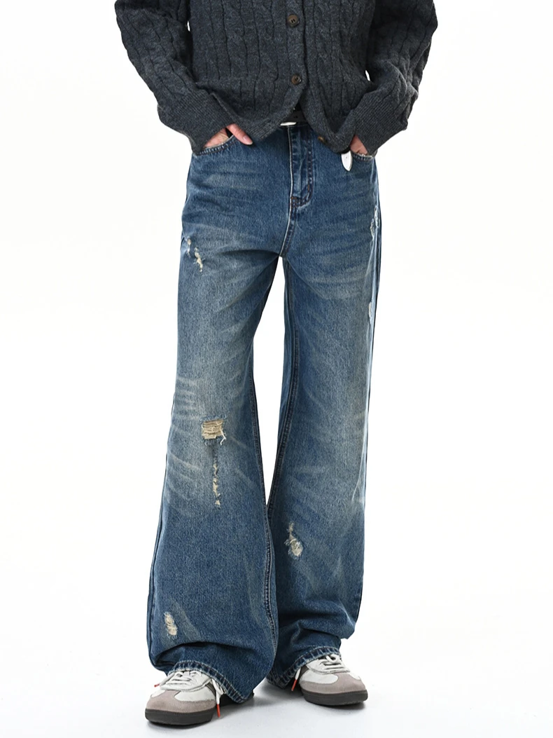 MADE EXTREME Винтажная уличная одежда Повседневные джинсы с повреждениями для мужчин