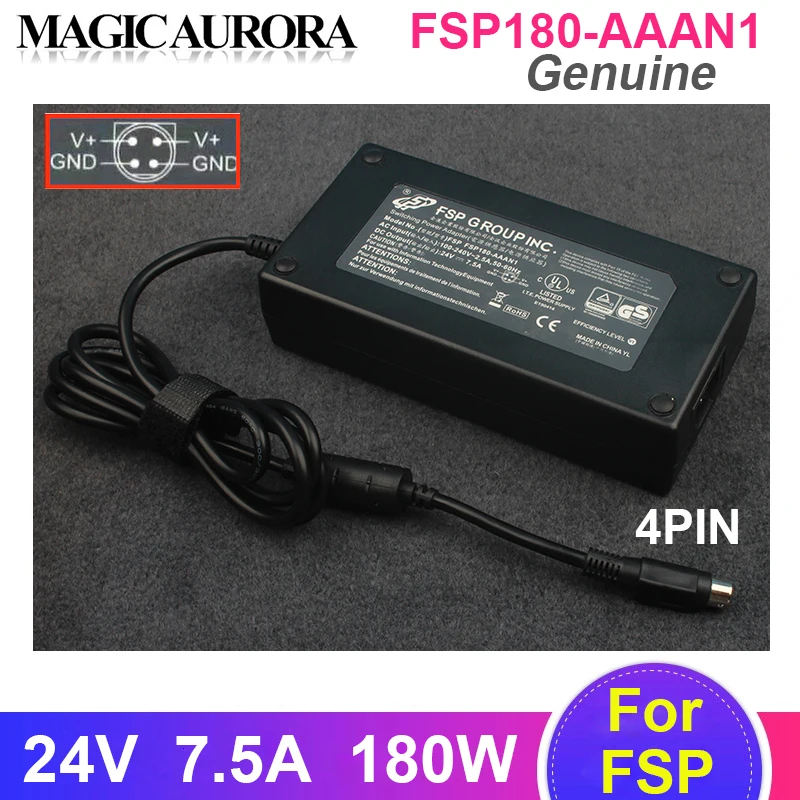 Genuine FSP FSP180-AAAN1 24V 7.5A 180W Charger For SOLIDOODLE SOLIDOODLE 3D PRINTER For TARGA Industrial Display Monitor Adapter