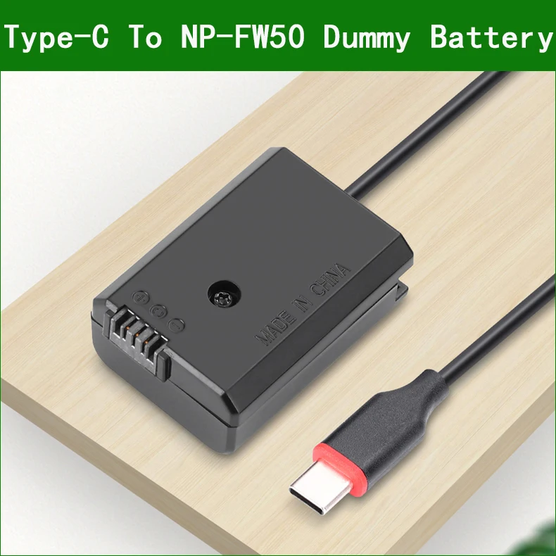 AC-PW20 PD USB Type-C NP-FW50 Dummy Battery Power Adapter DC coupler For Sony a7 a7S a7R a7R II a7S II A7RM2  ILCE-7RM2