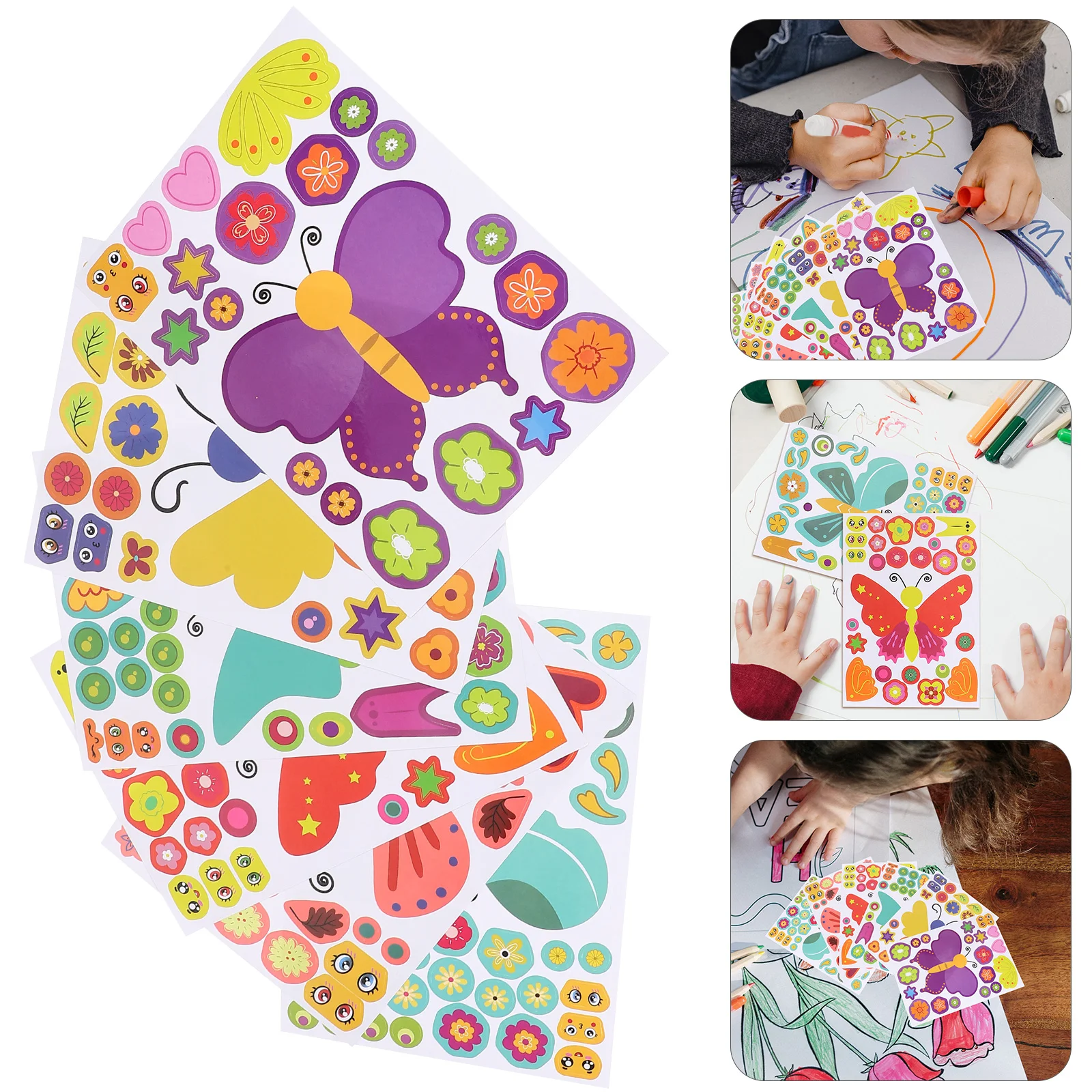 

27 Sheets Adorable Butterfly Stickers Butterflies Party Favors DIY The Gift Cartoon Jigsaw Pvc Reusable Child Kids Puzzle