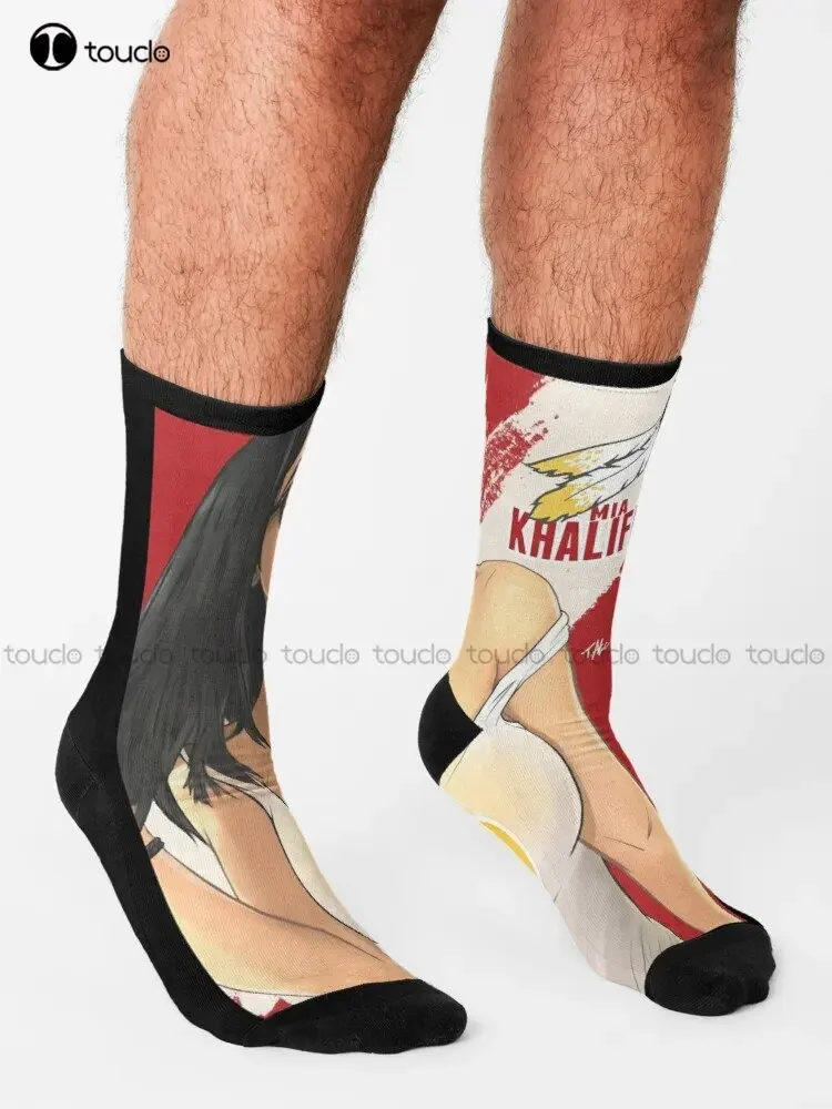 Подарок на день рождения Миа Khalifa ретро волнистые носки черные модные креативные