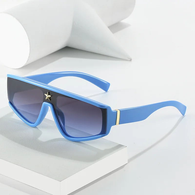 

New Fashion One-piece Protective Mirror European and American Trend One-piece Large Frame Sunglasses Holiday Sunglasses