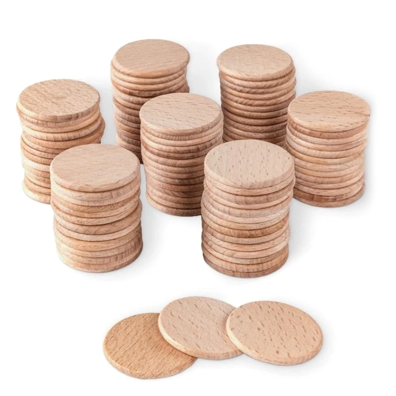 

10pcs Round Disc Unfinished Wood Circle Wood Pieces Wooden Cutouts Ornaments for Craft Supplies Decoration