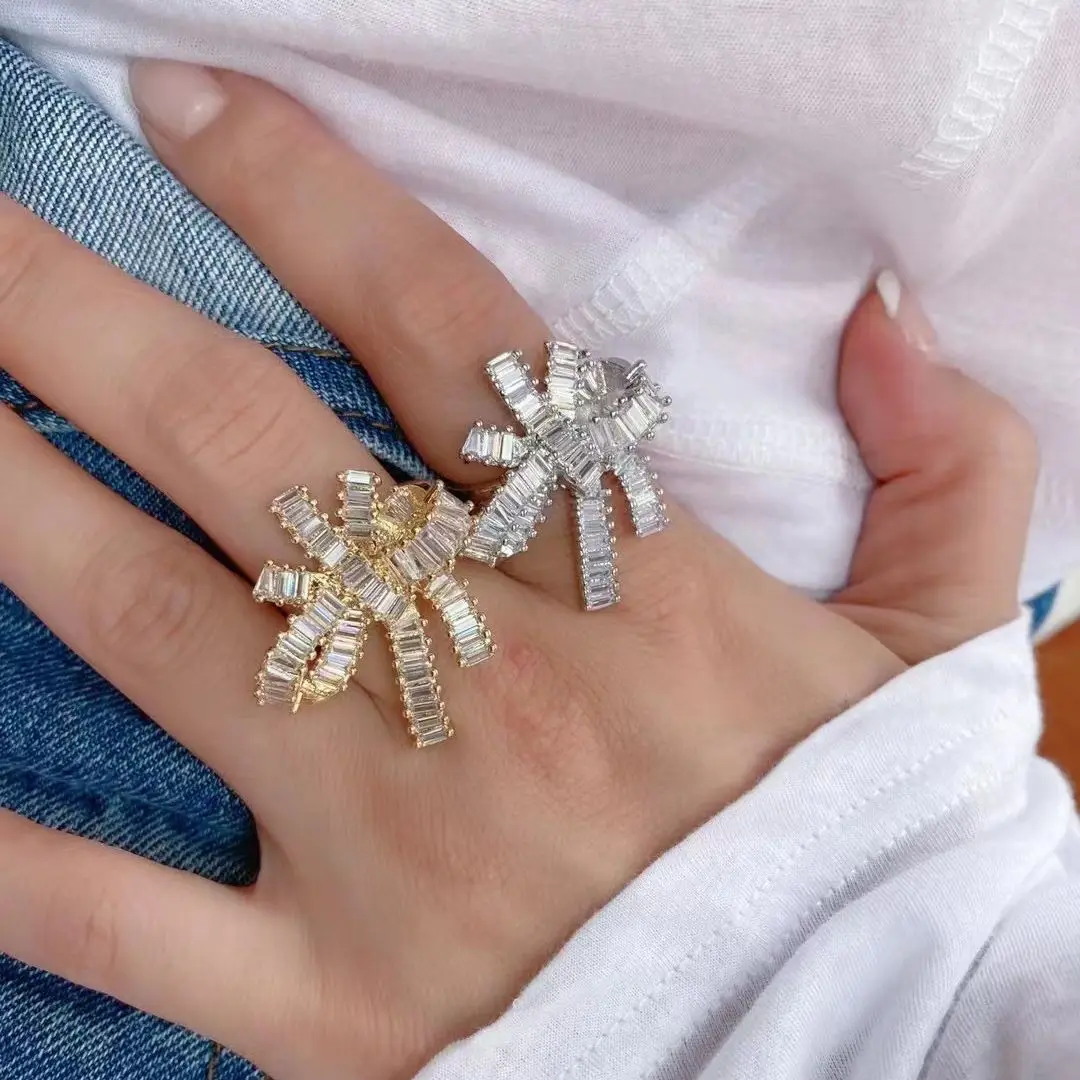 

5 шт., модное минималистичное кольцо золотого цвета с луком, открытое регулируемое кольцо на палец для женщин, ювелирные изделия для вечерин...