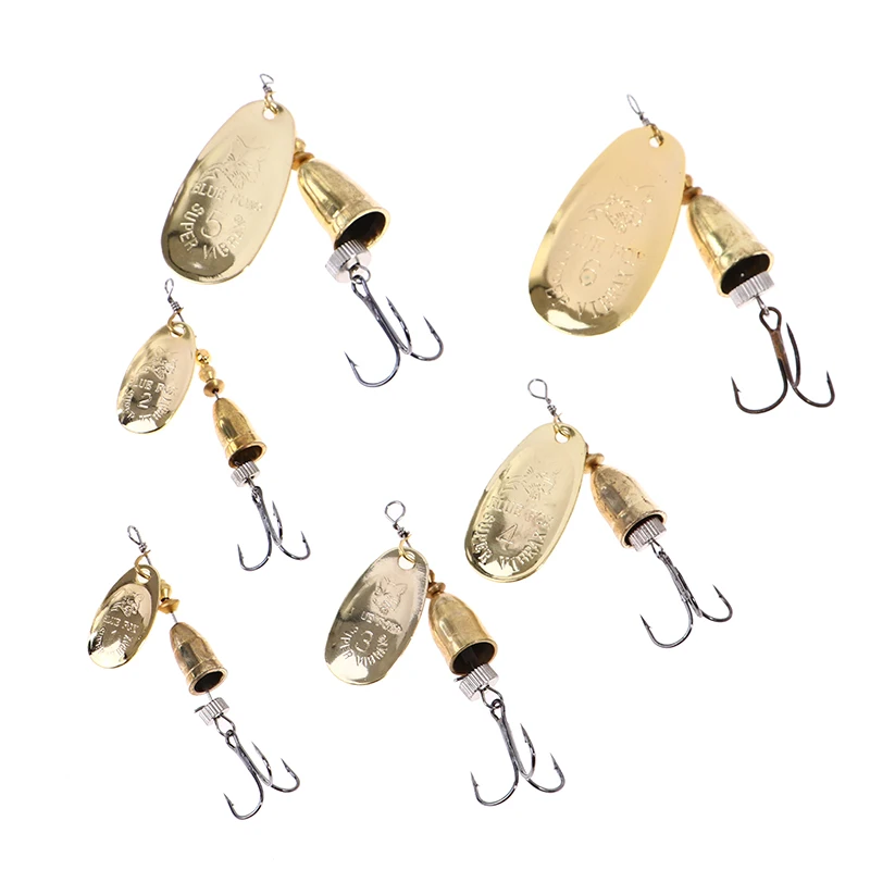 

High Quality Blade Rotating Spinner Metal Lure Brass Hard Artificial Spoon Bait Copper Freshwater Creek Trout Fishing Tackle