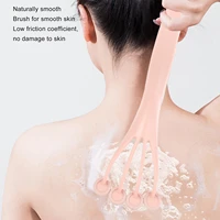 silicone body shower brush with curved long handle for gentle exfoliation improved skin health convenient bath artifact back rub