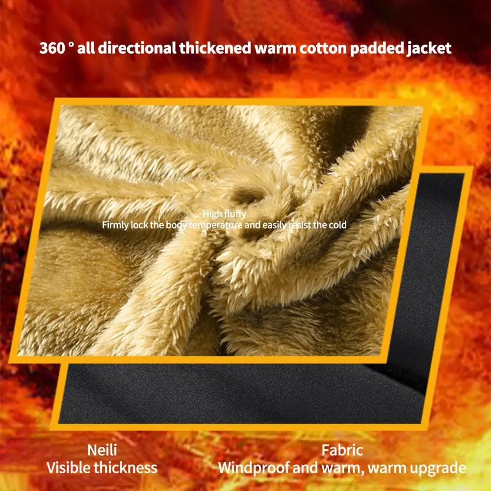 2022 New Men Winter Parka Fleece Lined Thick Warm Hooded Fur Collar Coat Male Size 5XL Plush Jacket Autumn Work Outwearing Black