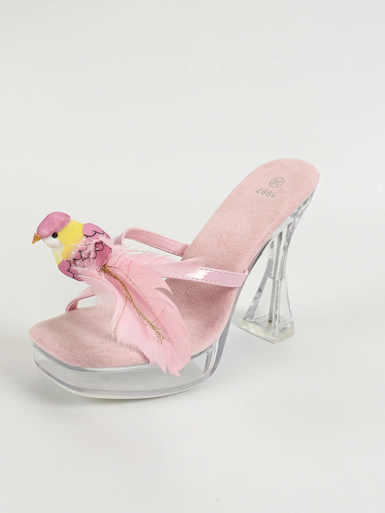 Летние шлепанцы с открытым носком вечерние туфли на прозрачной платформе со