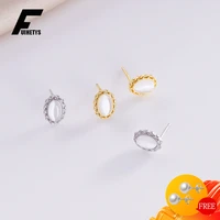 luxury earrings 925 silver jewelry oval shape opal gemstone stud earrings ornaments for women wedding bridal promise party gift