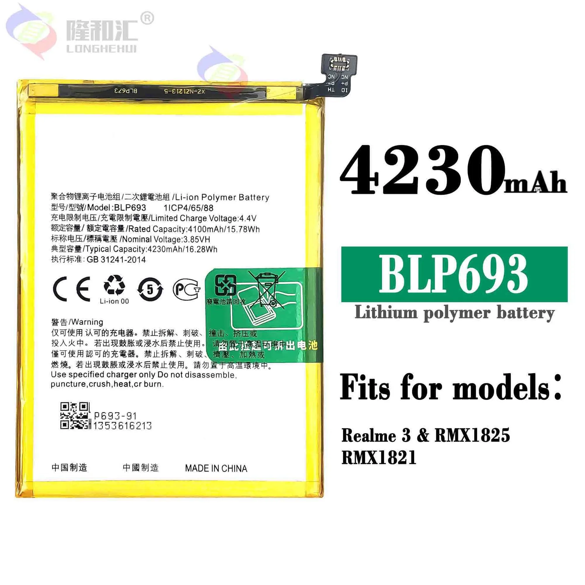

New Original 4230mAh BLP693 Mobile Phone Battery For Oppo Realme 3 3i RMX1825 RMX1821 RMX1827