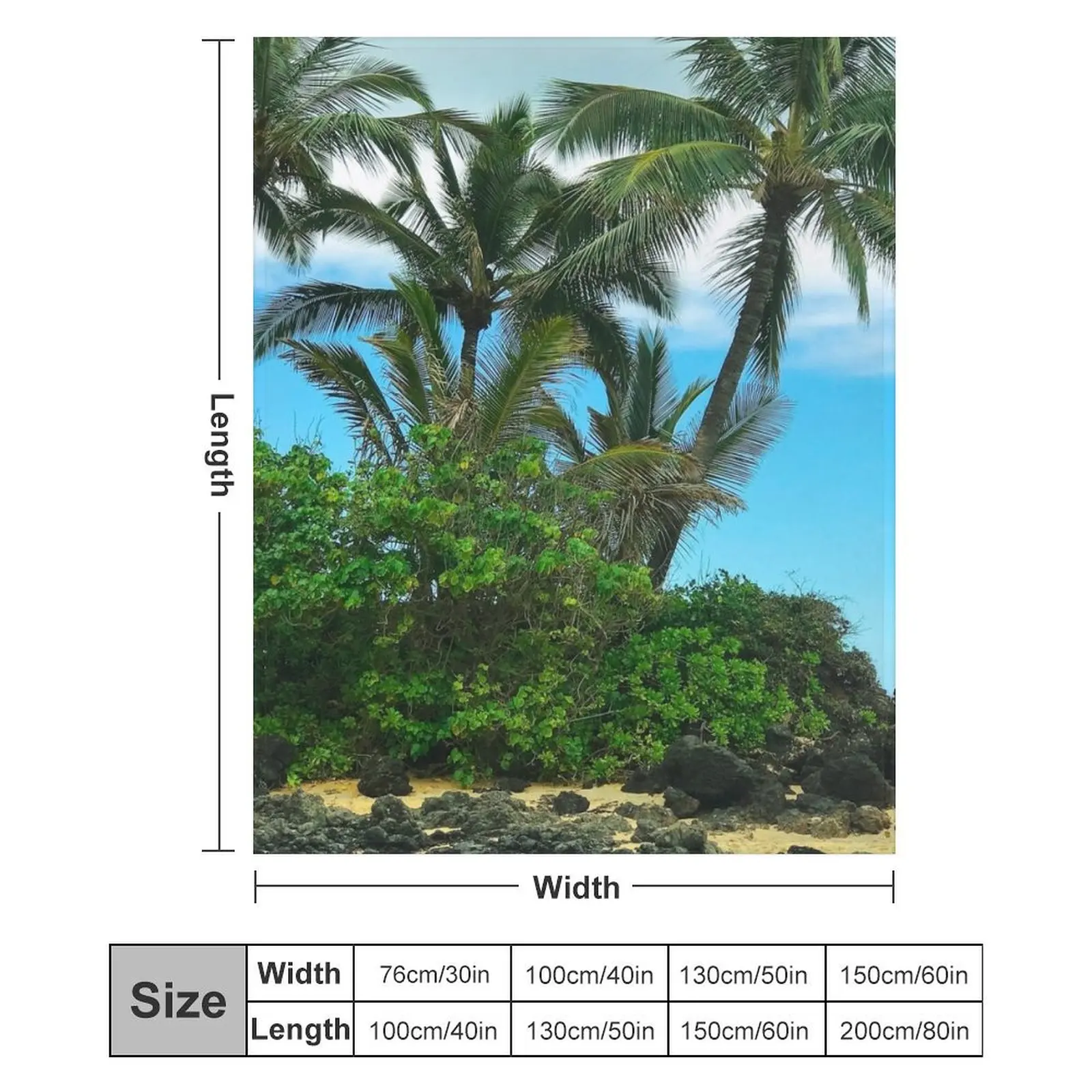 Тропический гавайский пляж в наследственном рай художественное фото одеяло