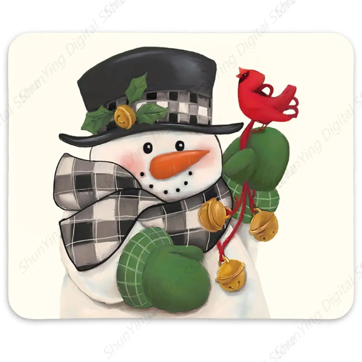 Зимний рождественский настольный коврик для мыши со снеговиком домашний игровой