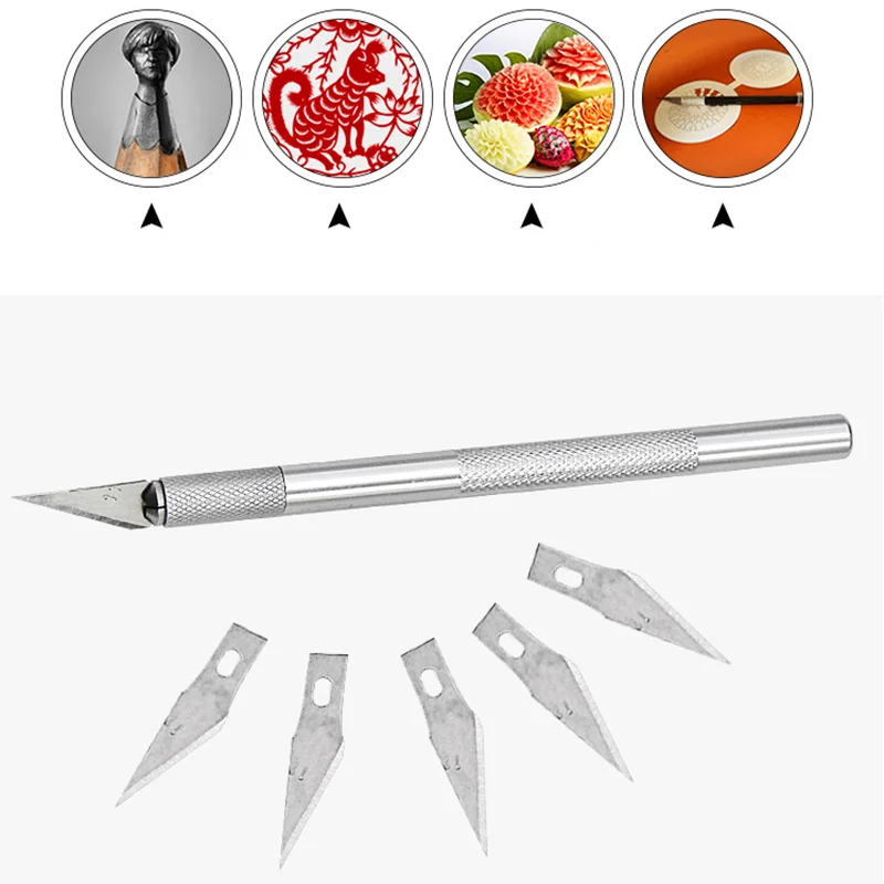 

Sculpting Gum Paste Carving Baking Pastry Tools 6pcs/set Blades Knife Fruit Fondant Cake Decorating Tools DIY Bread Cutting Tool