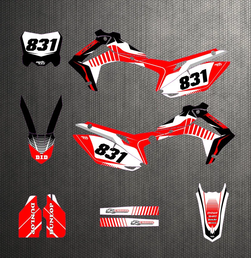 6 стилей наклейки для мотокросса 3 м графические HONDA CRF450 CRF450R 2013 2014 2015 2016 Honda CRF250R 2017 |