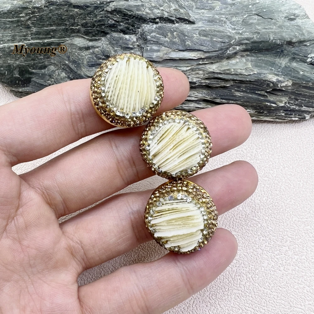 

10PCS Pure Gold Color Plated Round Natural Agates Cluster Druzy Stone Adjustable Rings For Women MY230511