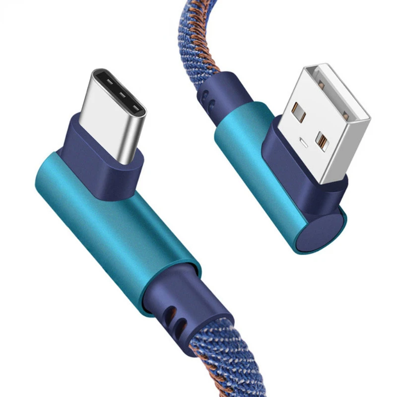 

Cowboy Braided Wire Data Transmission USB Cable for Micro Type C/Micro USB 1 M 2 M Double Elbow 90 Degrees Mobile Phone Cables