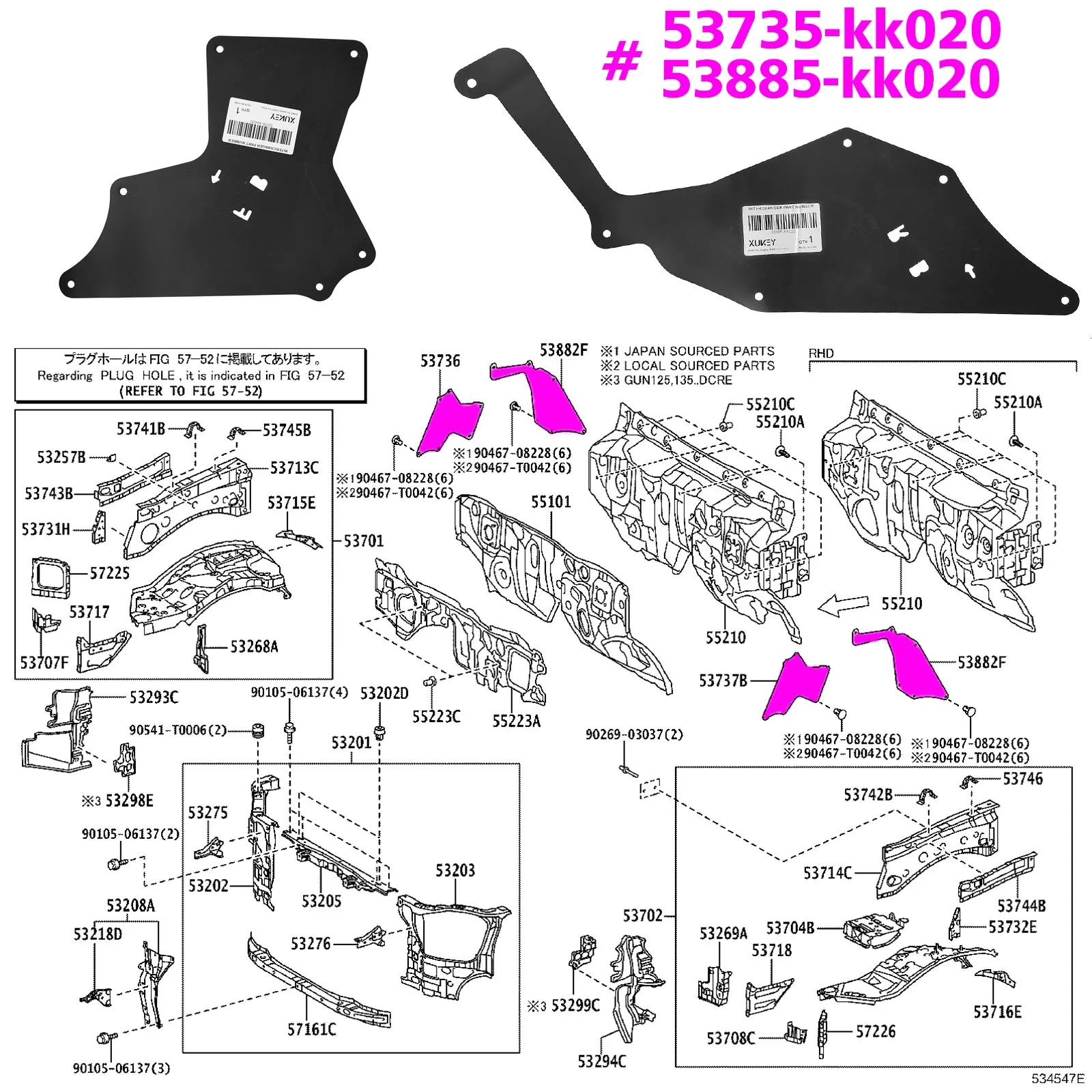 4 x osłony przeciwbryzgowe z klipsami do Toyota Hilux Fortuner 2015-2024 wkładki błotników fartuch spódnice uszczelki 53885-KK020 53735-KK020