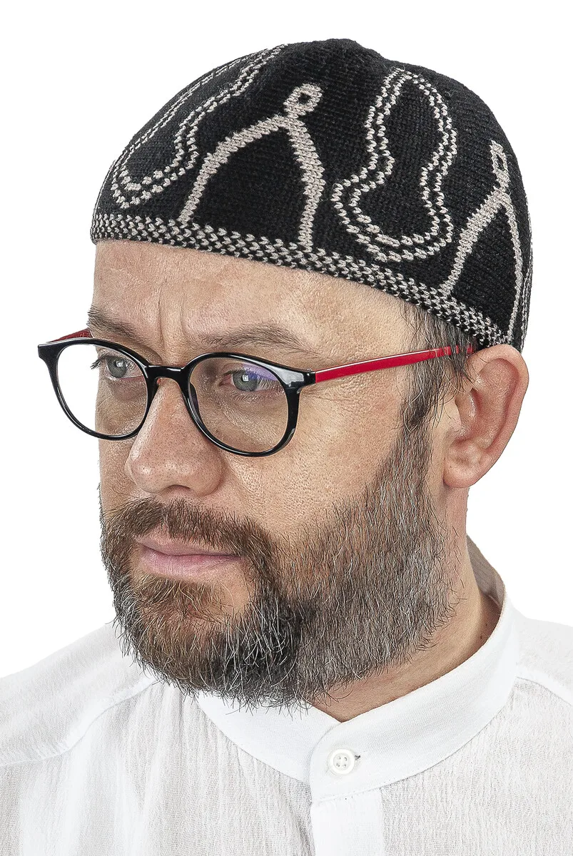 

Трикотажный зимний шерстяной берет IQRAH Orlon, облегающая шапочка, черный