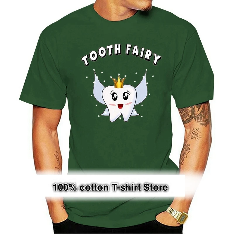 

Tooth Fairy Tooth Tee Shirt Dentist Dental Nurse T-Shirt For Men 2021 Crew Neck Fashion T-Shirt For Mens Short-Sleeve Hiphop
