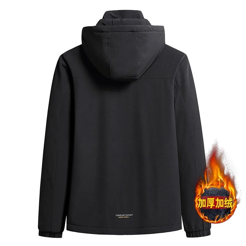 For -20 'C Classic Winter Parka Hooded 2022 Casual Velvet Jacket Men's Windbreaker Warm Padded Overcoat Oversize 7XL 8XL Coats