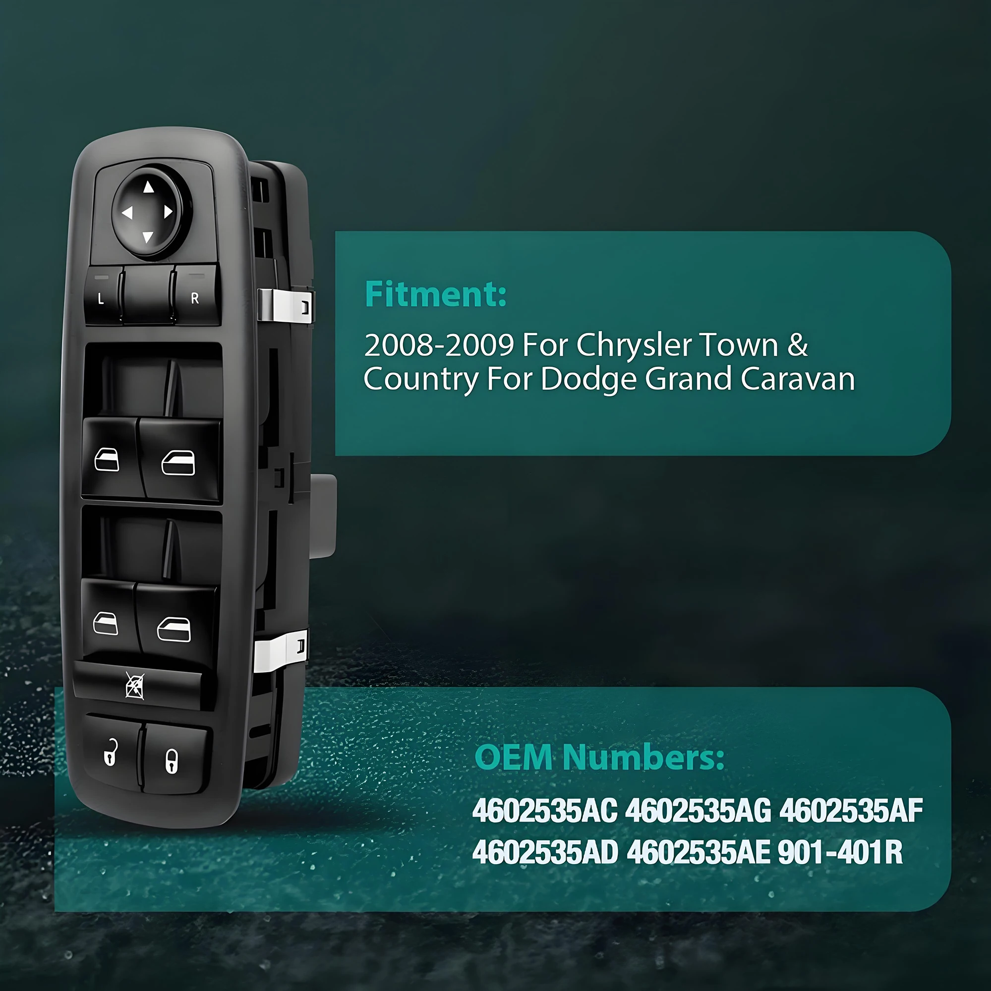Фото 4602535AD 4602535AG 3-контактный для Chrysler Jeep Grand Cherokee, Dodge Journey, Fiat Freemont, кнопка включения управления окном Power Master №3