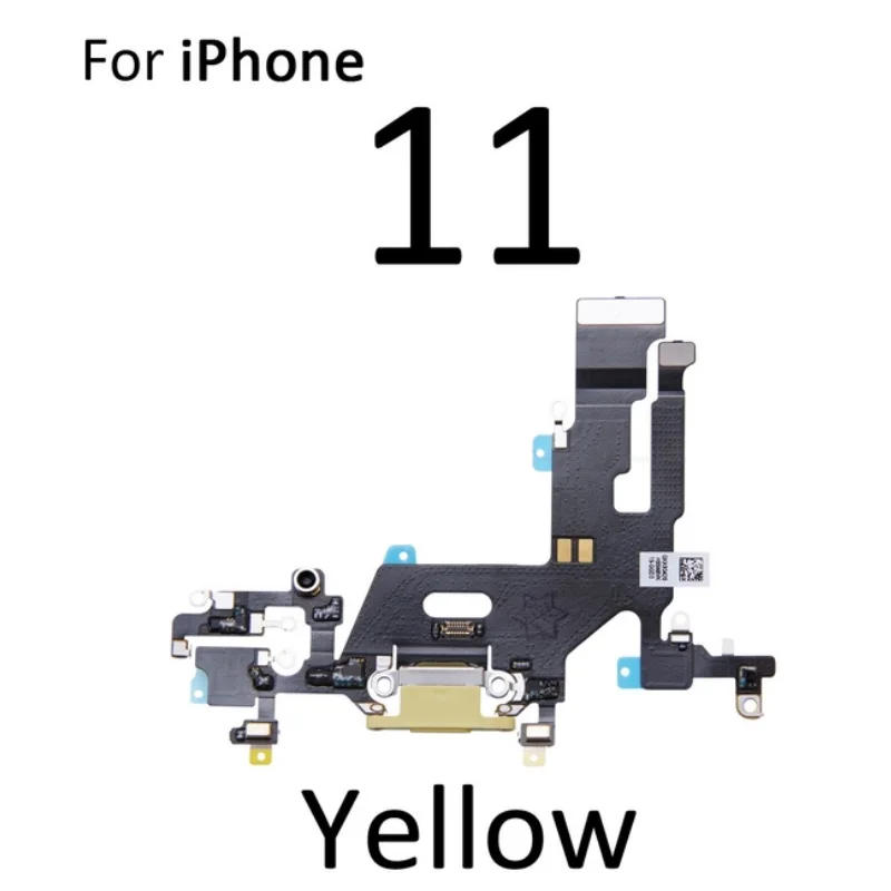 Фото Зарядный гибкий кабель для iPhone 11 Pro Max, USB-штекер, зарядный порт, док-разъем с микрофоном, аудиоразъем для наушников, гибкий кабель №3