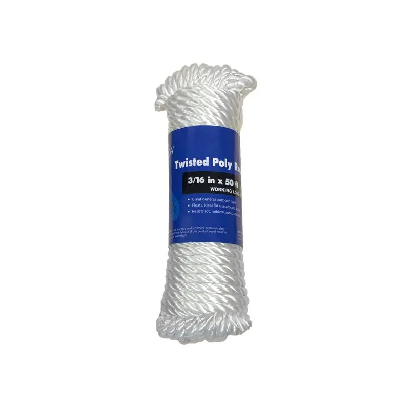 

Twisted Rope, White, Polypropylene, 3/16" x 50'