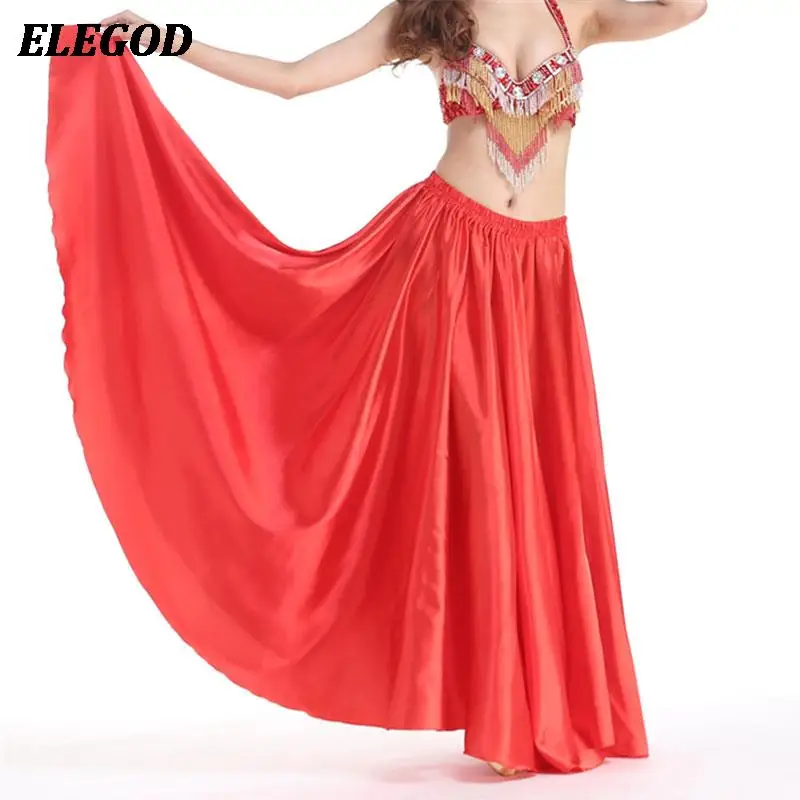 

Ladies Girls Belly Dance Long Swing Skirt Aduls Modern Dance Salsa Rumba Long Dress Women Stage Performance Elegant Half Skirts