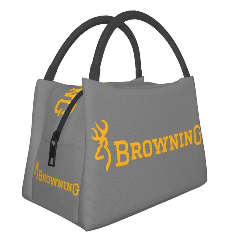 

Brownings Logo Insulated Lunch Bag for Women Waterproof Thermal Cooler Lunch Box Office Picnic Travel Thermal Bags