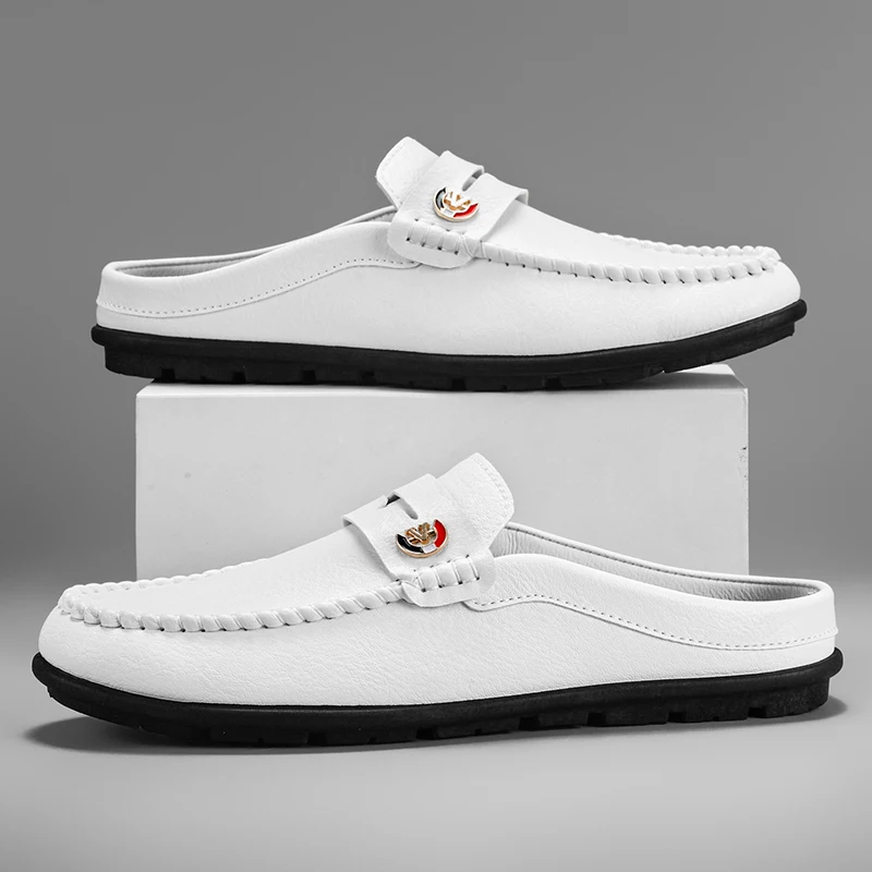 Тапки мужские на плоской подошве Повседневные Классические слипоны полутапочки