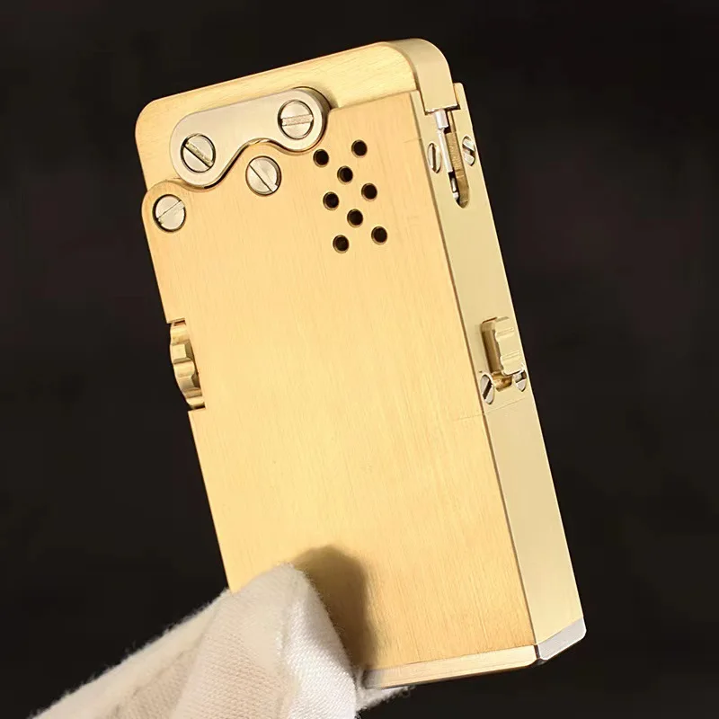 

Handmade Brass Titanium Alloy Lighter Dragon Tongue Mechanical Automatic Ignition Lighter Windproof High-end Lighter Gift Box