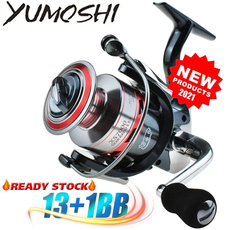 

READY STOCK Yumoshi 13+1BB Double Spool Fishing Reel High Speed Gear Ratio Spinning Reel Max Drag 30kg Fishing Reel