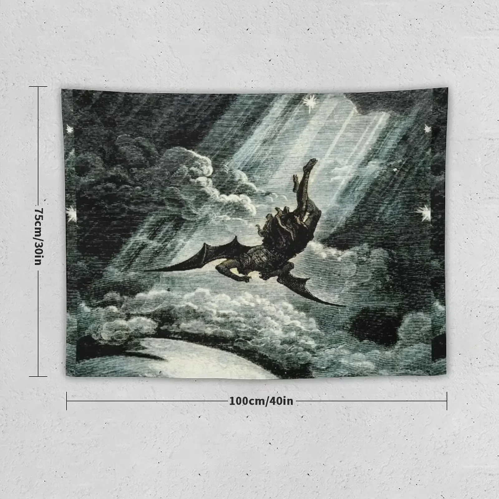 Падающийся ангел-гобелен с гравировкой Gustave Dore забавный настенный декор милые