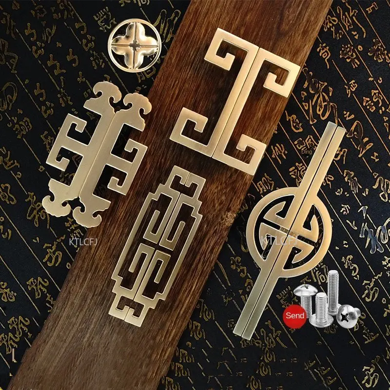 

New Chinese Gold Antique Solid Cabinet Handle Cupboard Handles Furniture Hardware Wardrobe Door Handle Door Drawer Pulls