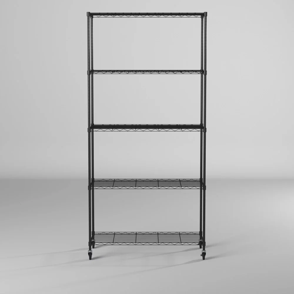 

Стеллаж для гаража на 5 полках, 18x36x76 дюймов, черный