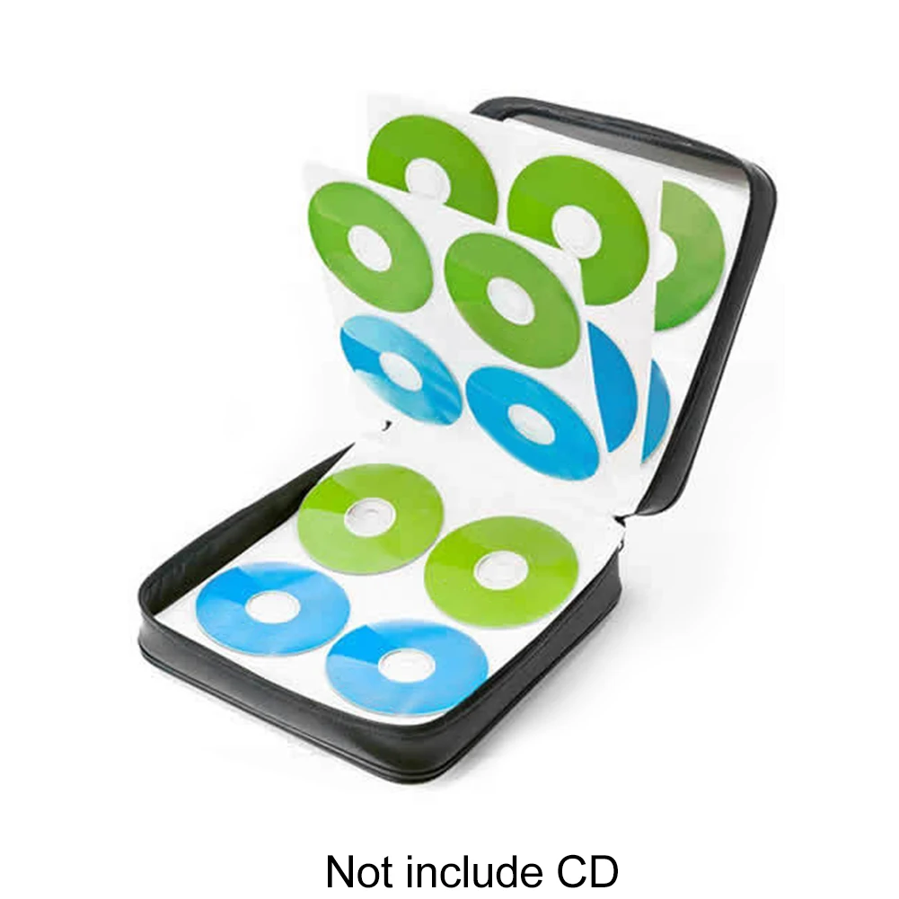 

160 Capacity Disc Organizer Anti Scratch Hard Shell Double Zipper Portable Black CD Case DVD VCD Wallets Storage Box Durable