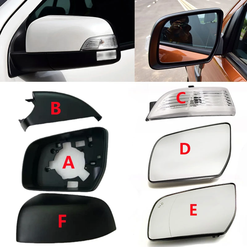 

For Ford Everest 2015-2020 Ranger Pickup 2012-2018 Exterior Rearview Glass Lens Light Lamp Side Mirror Lower Cover Cap Lid Frame