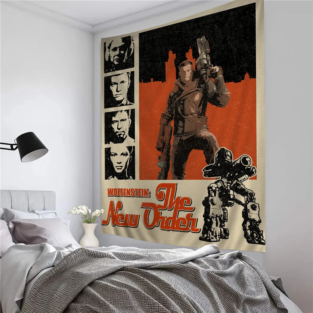Wolfenstein аниме видеоигра диаграмма гобелен для гостиной домашний декор в общежитии