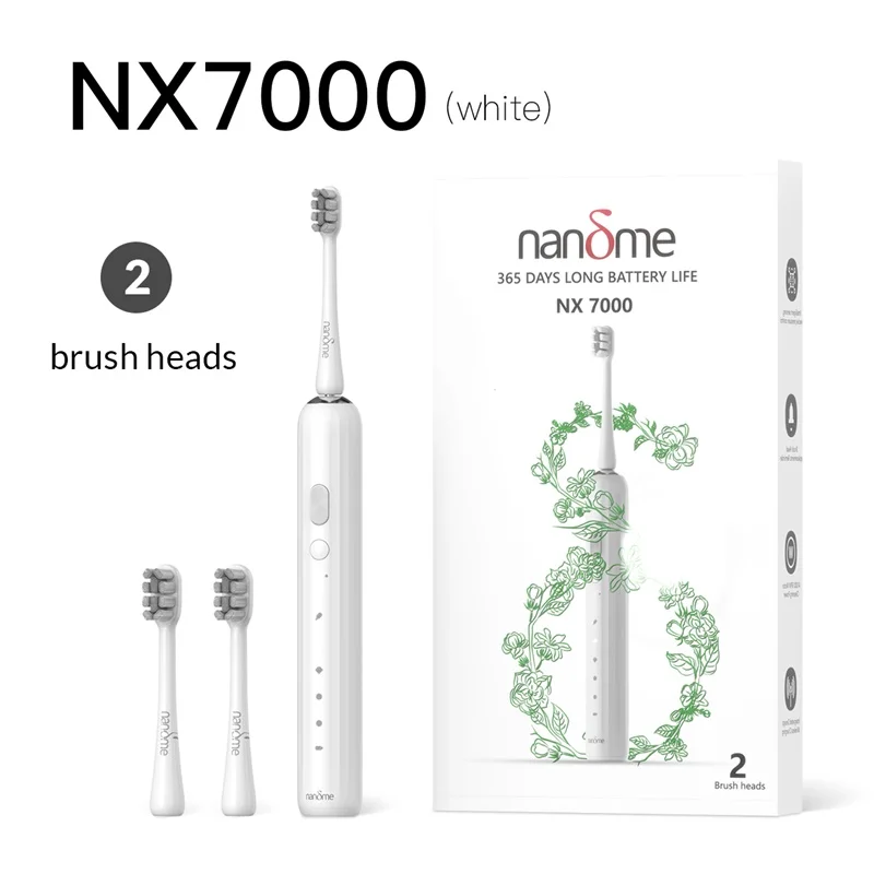 

Nandme Electric Toothbrush Ultrasonic NX7000 IPX7 Waterproof Smart Toothbrush 365 Days Strong Endurance 15x Cleaning Mode