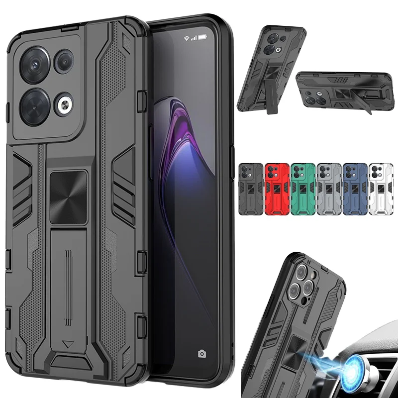 

For OPPO Reno 8 Pro 5G Case Luxury Magnetic Car Holder Phone Case For OPPO Reno8 Reno 8 Pro + Plus Shockproof Armor Back Cover