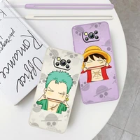 one piece pinch face character for xiaomi poco f3 x3 nfc gt x2 c31 c3 m2 m3 m4 pro liquid rope cover funda soft phone case capa
