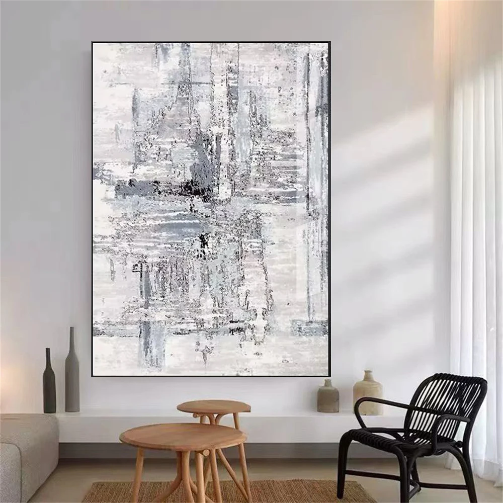 

Hand Pained Wall Pictures Retro And Nostalgic Oil Paintings On Canvas Golden Gray Abstract Art Painting Modern Villa Hotel Decor