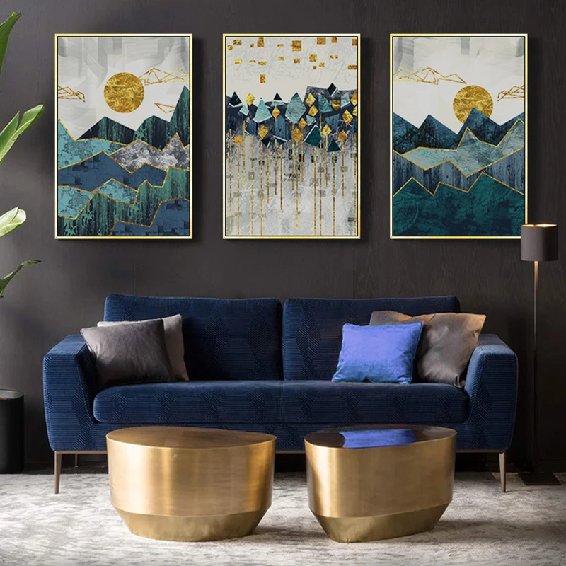 

Абстрактная Золотая Роскошная Картина на холсте, домашний декор, картина на стену, скандинавские золотые и зеленые принты и постеры для декора гостиной