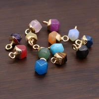amethyst opal rose quartz natural stone irregular square gold plated pendant jewelry makingdiy necklace earring accessories gift