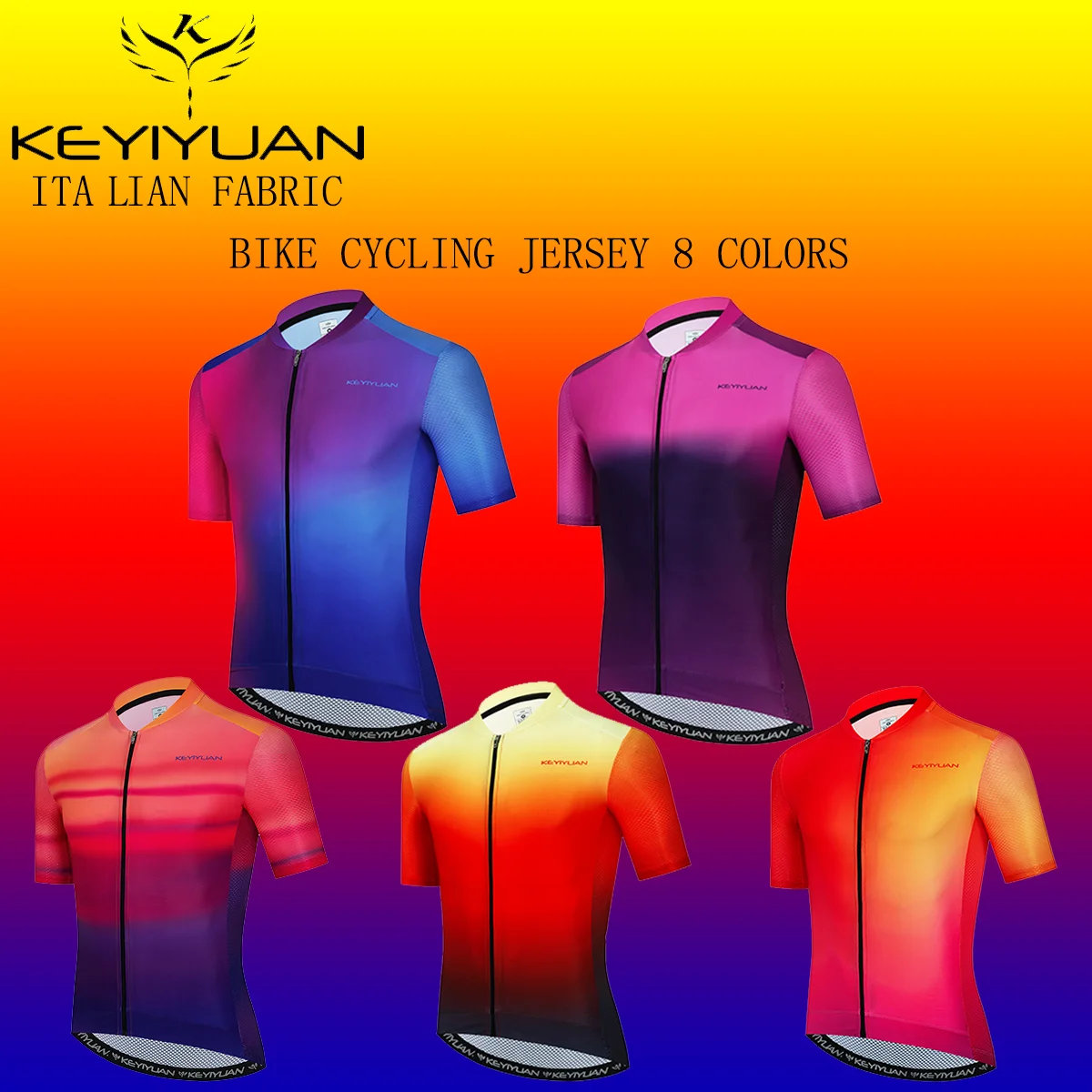 

KEYIYUAN 2023 Summer Short Sleeve Bike Shirts Men Cycling Jersey Bicycle Clothing Tops Camisa Bike Masculino Camisas Ciclista