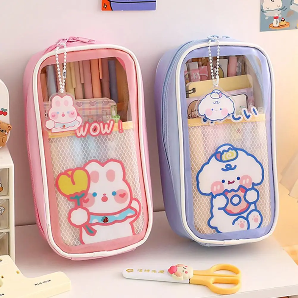 

Lovely Cartoon Pencil Bag Waterproof PVC Stationery Bag Pen Bag Zipper Pencil Holder Pencil Case estojo escolar пенал школьный
