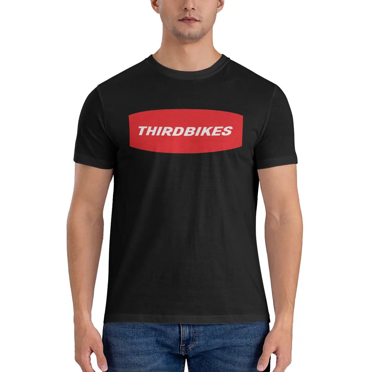 

THIRDBIKES Fashion T Shirt Printed Cotton Men's T-Shirt Men Tops Funny Short Sleeve Tee