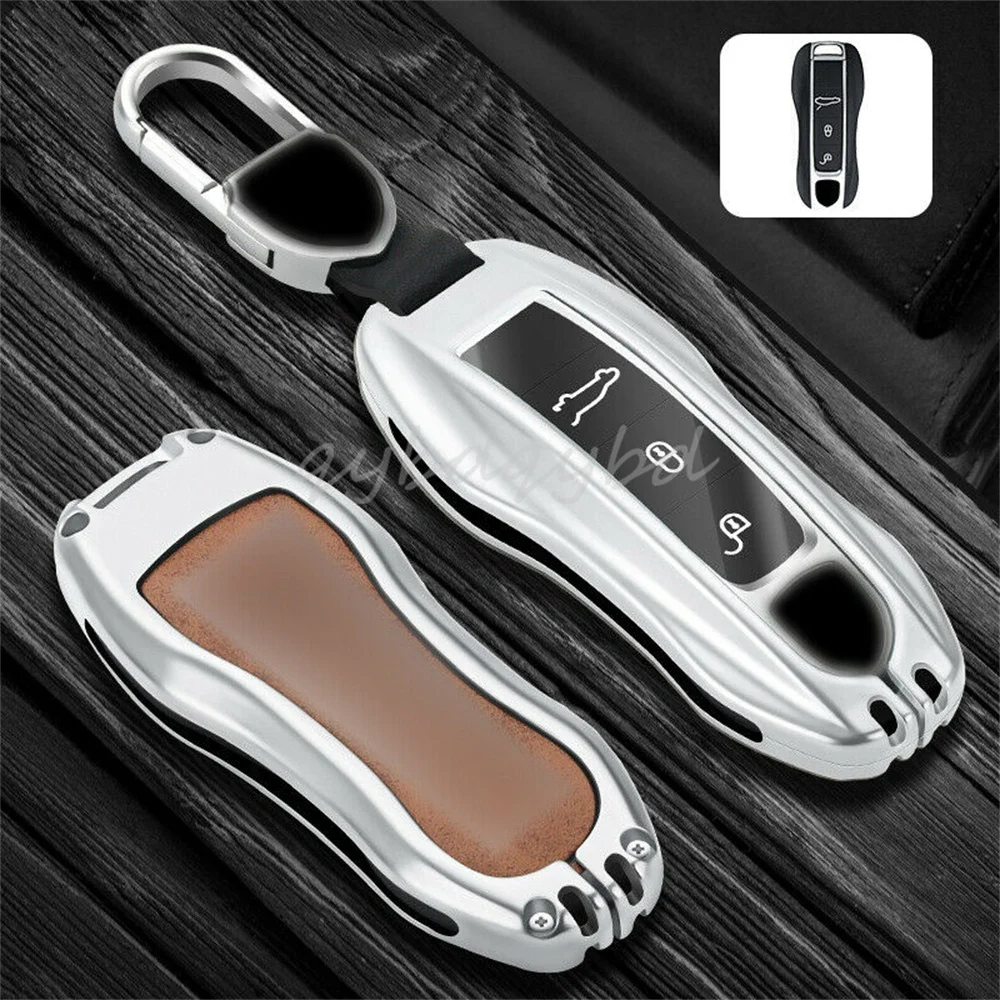

Fit For Porsche 2017+ Panamera Cayenne 2019+ Zinc Alloy Car Smart Key Fob Case Cover Keychain Holder Skin Bag Accessories
